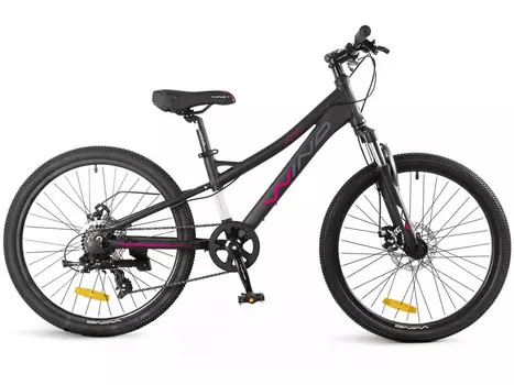 Подростковый велосипед Wind Victory 24, год 2025, цвет Черный-Розовый