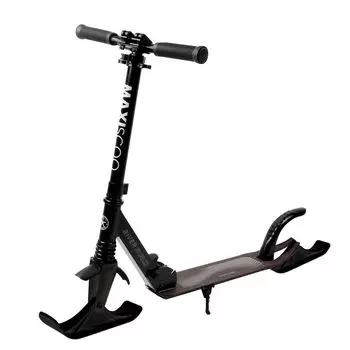 Самокат Maxiscoo River Pro (с лыжами), цвет Черный