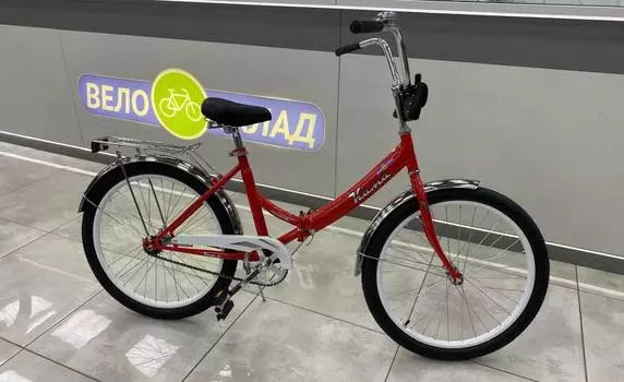 Складной велосипед Forward Кама 24, год 2024, цвет Красный-Серебристый, ростовка 16