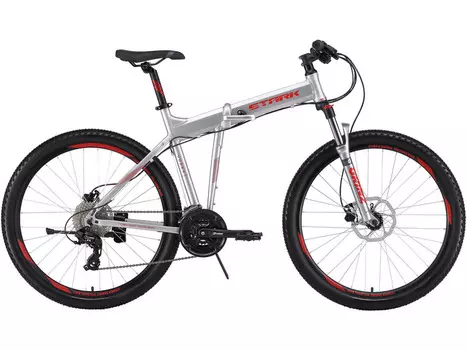 Складной велосипед Stark Cobra 27.2 HD, год 2024, цвет Серебристый-Красный, ростовка 18