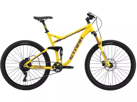 Велосипеды Двухподвесы Stark Tactic FS LT 27.5 HD, год 2024, цвет Желтый-Фиолетовый, ростовка 18