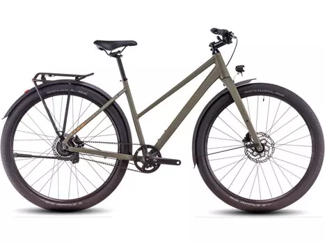 Женский велосипед Cube Hyde Pro FE Trapeze, год 2025, цвет Зеленый-Желтый, ростовка 19