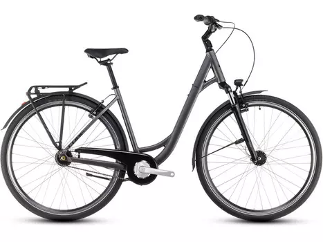 Женский велосипед Cube Town One Easy Entry, год 2025, цвет Серебристый-Черный, ростовка 19.5