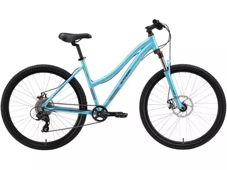 Женский велосипед Stark Luna 27.2 D, год 2024, цвет Голубой-Серебристый, ростовка 14.5