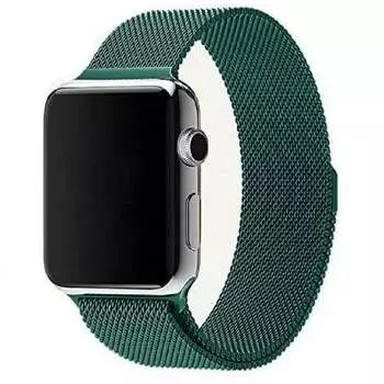 Браслет для AppleWatch (38/40 mm) магнитный Milanese металлический зеленый