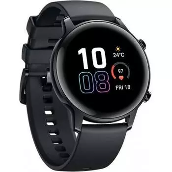 Часы HONOR MagicWatch 2 42mm (steel, silicone strap), черный