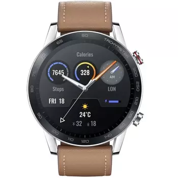 Часы Honor MagicWatch 2 46mm leather strap, льняной коричневый