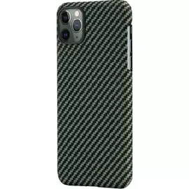 Кевларовая накладка Pitaka Magez Case для iPhone 11 Pro зелено-черная
