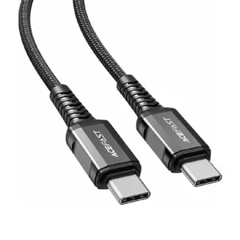 Кабель AceFast Type-C/Type-C нейлон 60W 1.2м черный