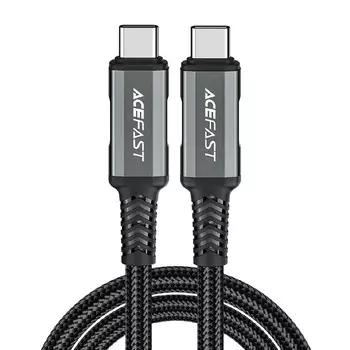 Кабель AceFast Type-C/Type-C усиленный нейлон 240Вт (40Gbps) 1м черный
