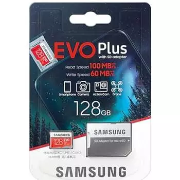 Карта памяти SAMSUNG microSD 128GB EVO Plus 130MB/s (Филипины)