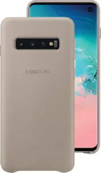 Кожаная накладка для Samsung Galaxy S10 Leather Cover серая