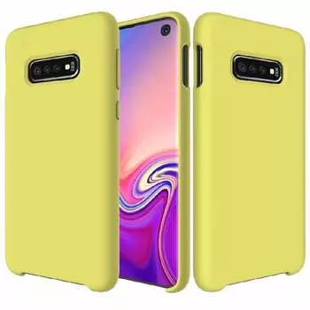 Кожаная накладка для Samsung Galaxy S10 Leather Cover желтая