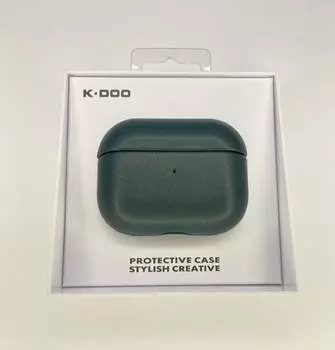 Кожаный чехол для AirPods Pro K-Doo зеленый