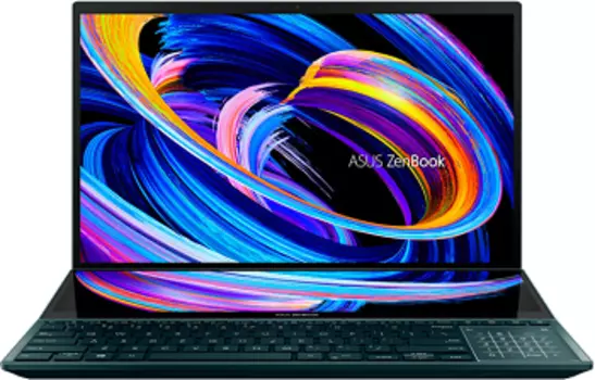 Ноутбук Asus Zenbook Pro Duo UX582LR-H2004T Plamrst+Sleeve+Stylus+Stand 15.6" 3840x2160 OLED/Touch/Core i7 10870H 2.2Ghz/16Gb/1024SSD/noDVD/Ext:RTX3070 8Gb/Cam/BT/WiFi/2.34kg/Celestial Blue/W10 (90NB0U51-M00870)