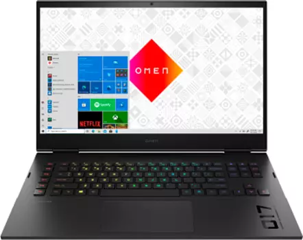 Ноутбук HP Omen 17-ck0045ur 17.3" 2560x1440 IPS 165Hz/Core i7 11800H 2.3Ghz/16Gb/1024PCISSDGb/noDVD/Ext:RTX 3080 16Gb/Cam/BT/WiFi/83WHr/w1y/Shadow Black/WinHome (4E1C7EA)