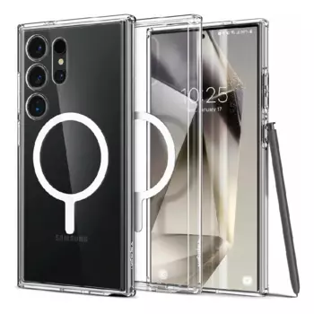 Пластиковая накладка Clear Case Magnetic для Samsung Galaxy S24 Ultra прозрачная