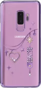 Пластиковая накладка с Swarovski для Galaxy S9 Kingxbar Earring фиолетовая