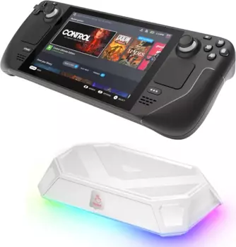 Портативная игровая консоль Valve Steam Deck OLED 1TB + Док-станция RGB 12-Port HB0801 white