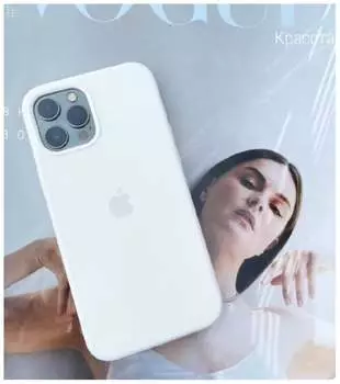 Силиконовая накладка для iPhone 12/12 Pro (SC) белая