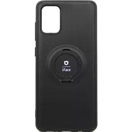 Силиконовая накладка для Samsung Galaxy A51 Fashion case с кольцом чёрная