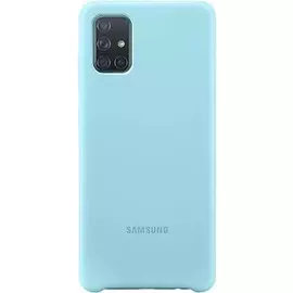 Силиконовая накладка для Samsung Galaxy A71 Silicone Cover голубой