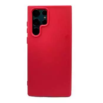 Силиконовая накладка для Samsung Galaxy S22 Ultra (SC) малиновая