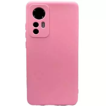 Силиконовая накладка для Xiaomi Mi 12/12X (SC) розовая