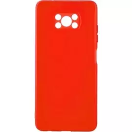 Силиконовая накладка для Xiaomi POCO X3 красный (SC)