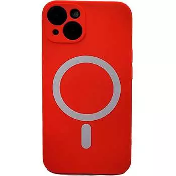 Силиконовая накладка Fashion case Magnetic для iPhone 13 (SC) красная
