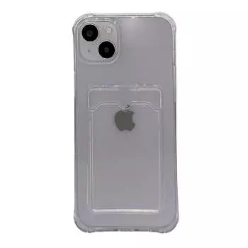 Силиконовая накладка с картхолдером для iPhone 14 Plus прозрачная Partner