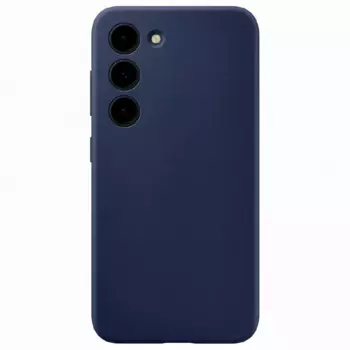 Силиконовая накладка Silicone Case для Samsung Galaxy S23 синяя Deluxe
