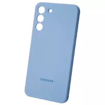 Силиконовая накладка Silicone Case для Samsung Galaxy S23 Plus голубой Deluxe