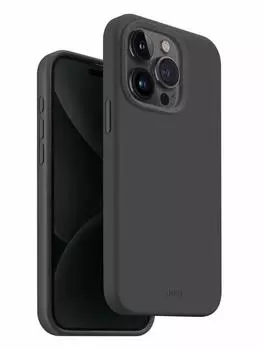 Силиконовая накладка Uniq Lino Hue MagSafe для iPhone 15 Pro серая