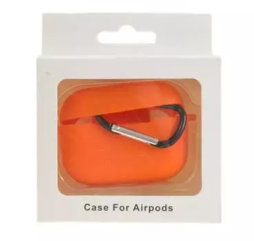 Силиконовый чехол для AirPods Pro Silicone Case с карабина оранжевый