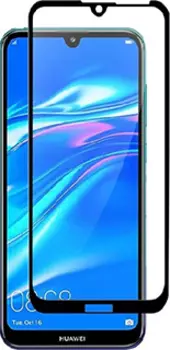Защитное стекло для Huawei Y7 (2019) 9D полноэкранное черное техпак