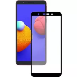 Защитное стекло для Samsung Galaxy A01 Core полноэкранное черное в техпакете