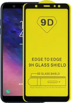 Защитное стекло для Samsung Galaxy A6 2018 9D полноэкранное черное в техпаке