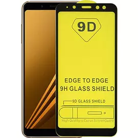 Защитное стекло для Samsung Galaxy A8 2018 9D полноэкранное черное в техпаке