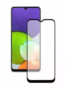 Защитное стекло для Samsung Galaxy А 22/M 32 полноэкранное черное в техпаке