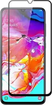 Защитное стекло для Samsung Galaxy A 70 полноэкранное черное в техпаке