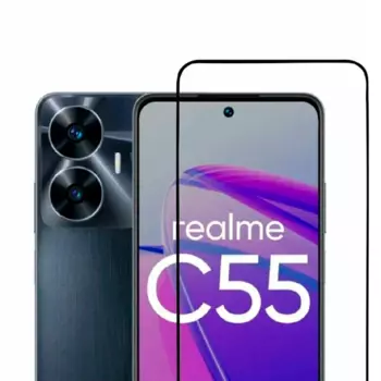 Защитное стекло Realme C67/C55 полноэкранное черное