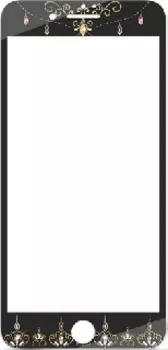 Защитное стекло с Swarovski для iPhone 7/8 Kavaro Crown черное