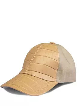 Бейсболка из кожи крокодила и льна BARDINI