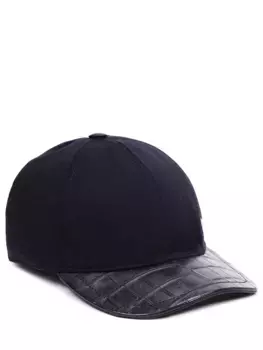 Бейсболка кашемировая с кожей крокодила