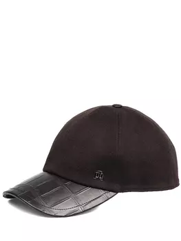 Бейсболка кашемировая с кожей крокодила JOHNNY MANGLANI