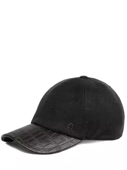 Бейсболка кашемировая с кожей крокодила JOHNNY MANGLANI