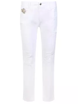 Белые джинсы с декором