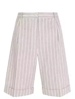 Бермуды льняные в полоску