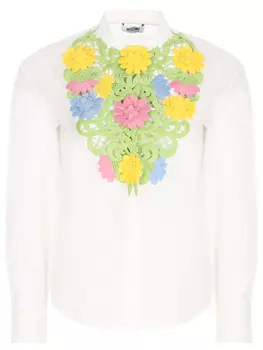 Блуза хлопковая с декором MOSCHINO